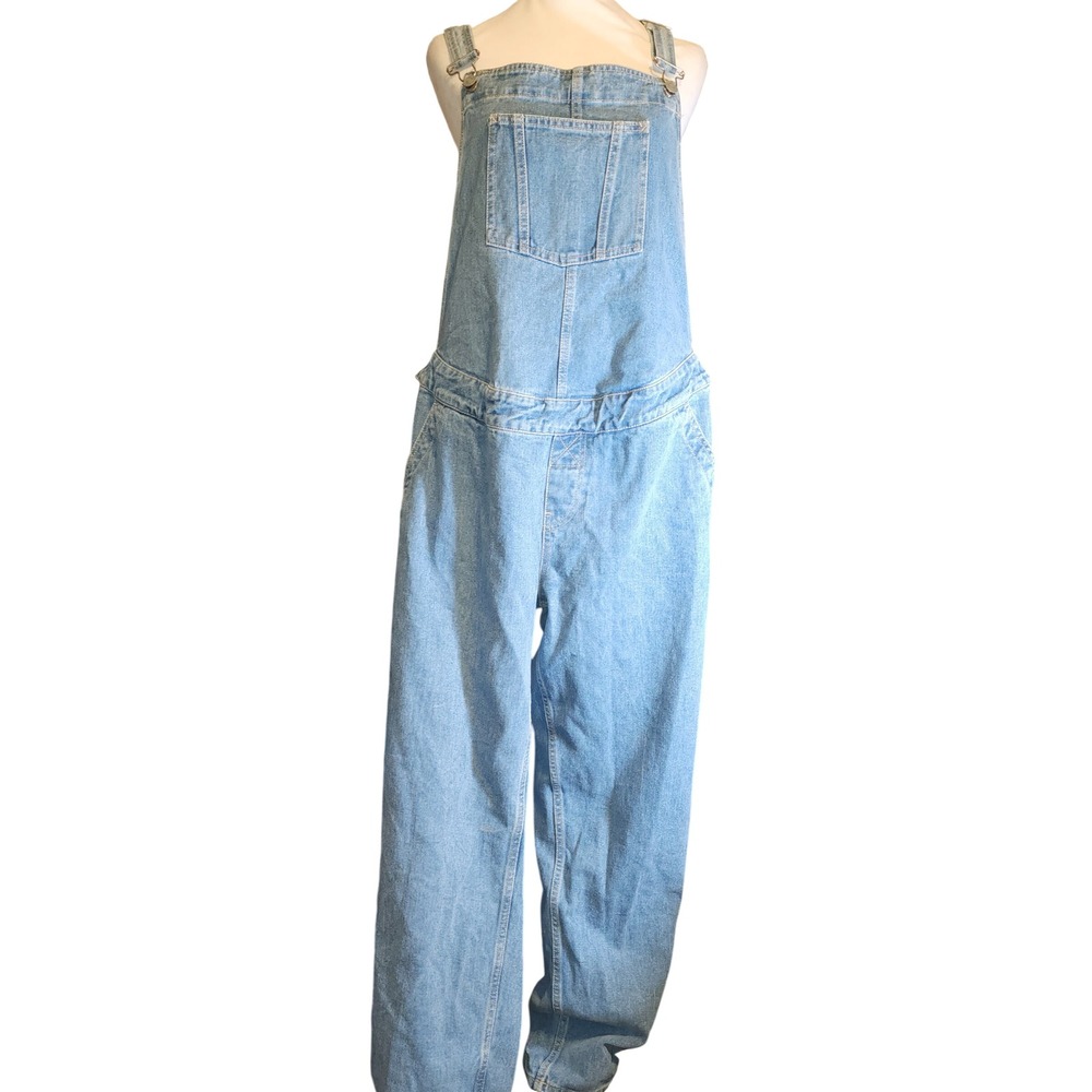 ASOS DESIGN Womens Light Wash Blue Denim Overalls Relaxed Size 10 - Picture 3 of 7